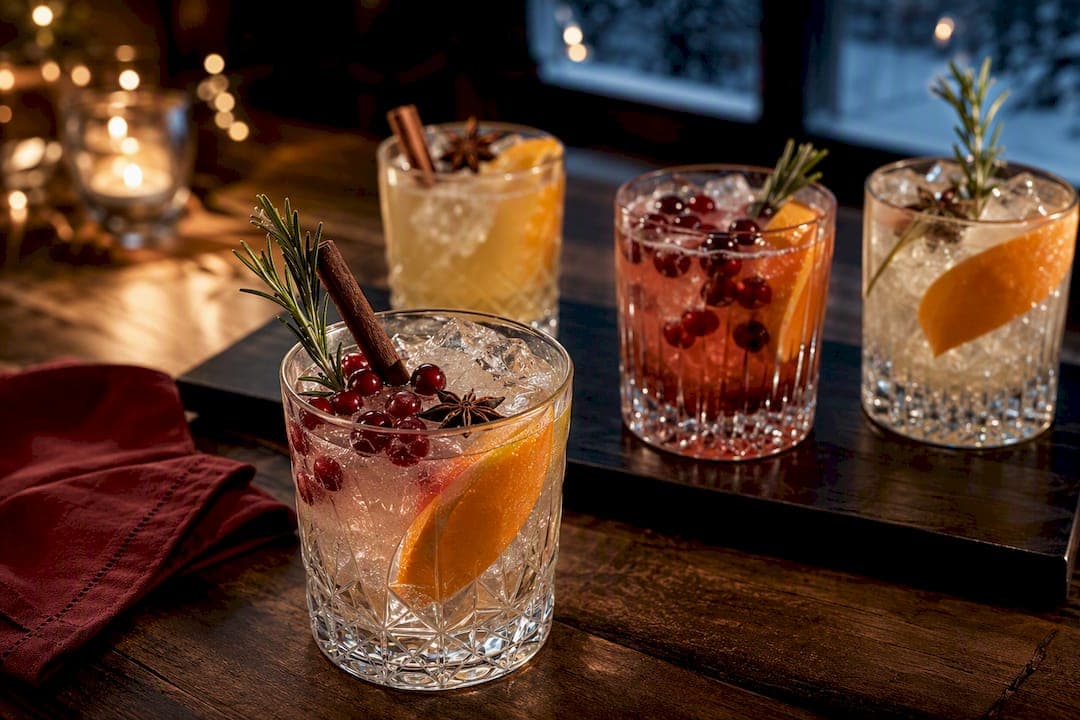 Quatre cocktails hivernaux au gin pour une table de fête