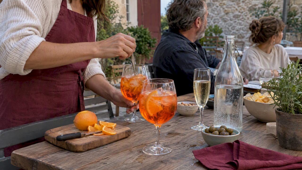 Spritz servi sur une terrasse conviviale
